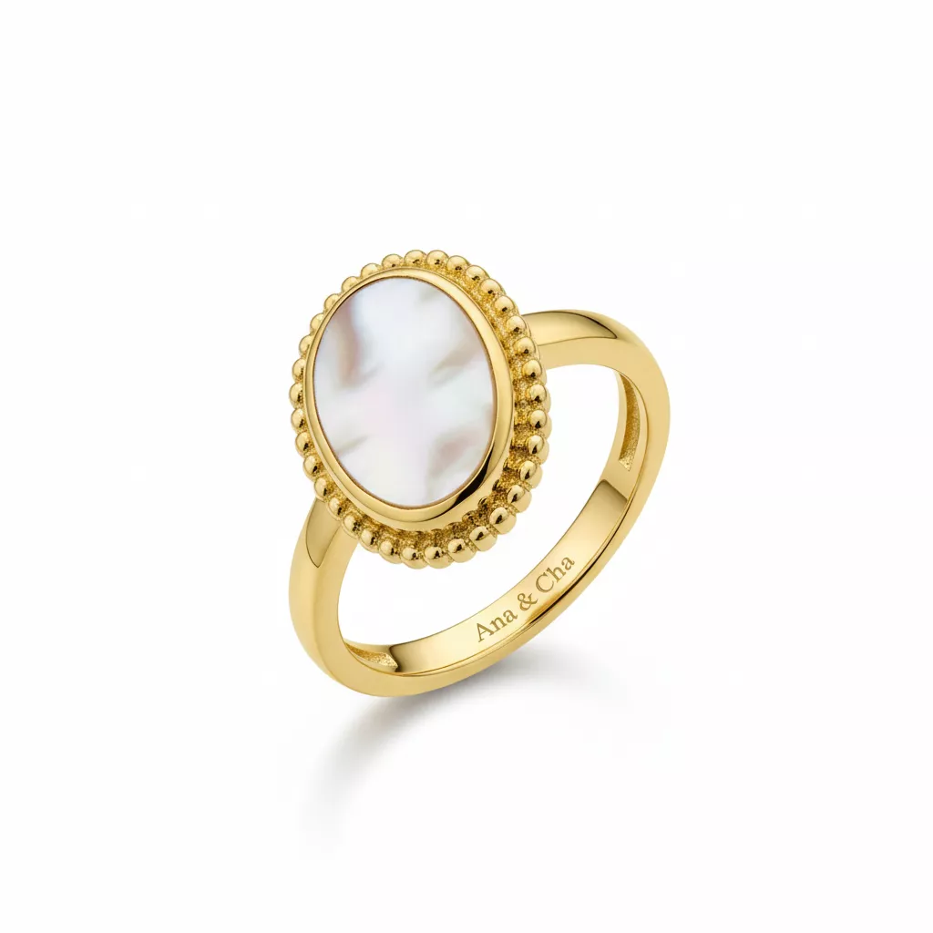 Bague Plaqué Or Erninia Nacre - Bague en Plaqué or - Bijoux en Vogue