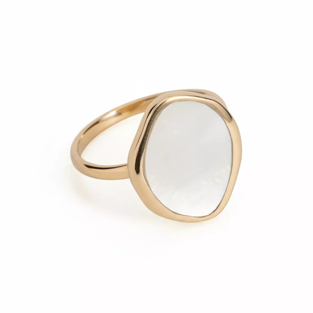 Bague Plaqué Or Zilba Nacre - Bague en Plaqué or - Bijoux en Vogue
