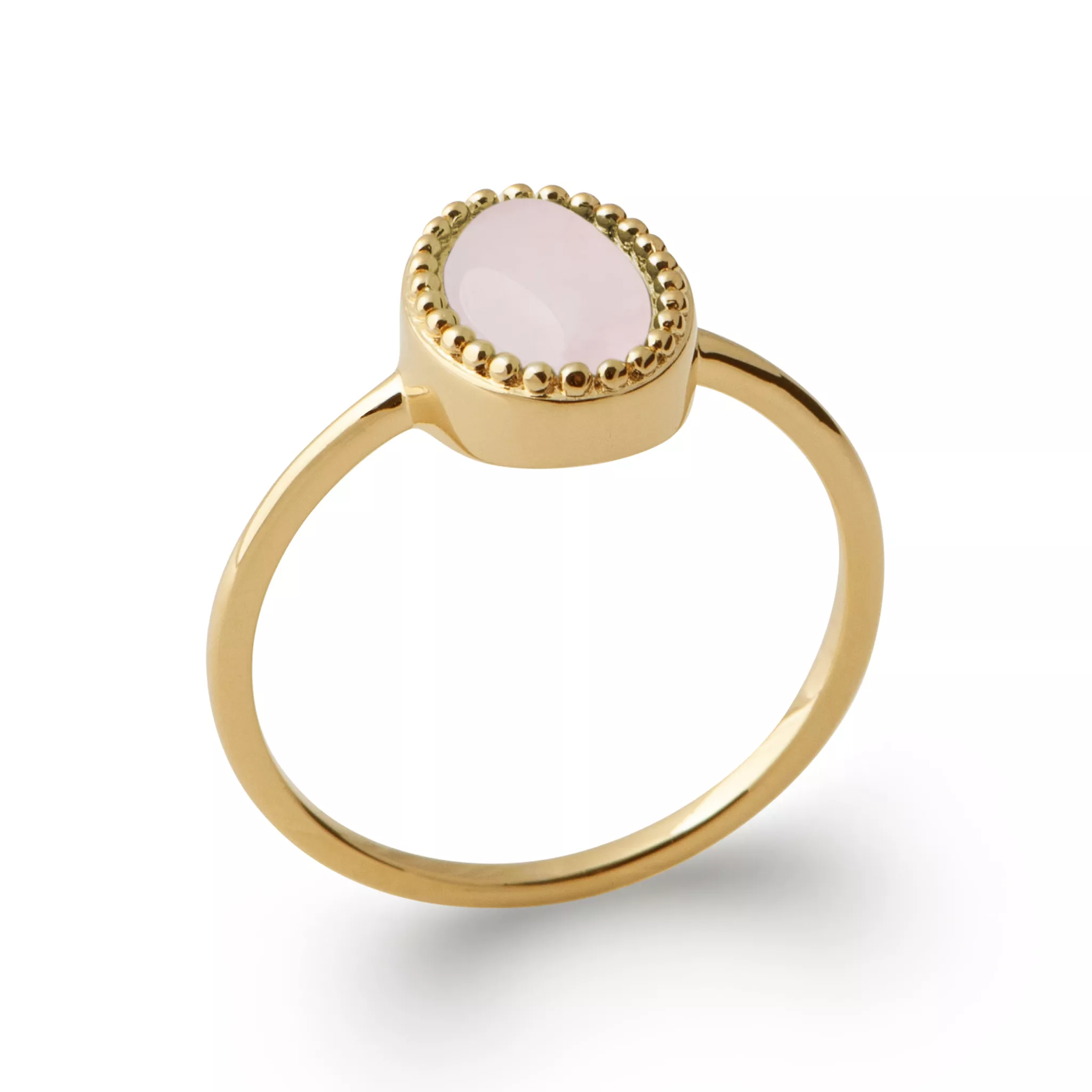 Bague Plaqué Or Cladie Quartz Rose Stacking Couleurs - Bague en Plaqué or - Bijoux en Vogue