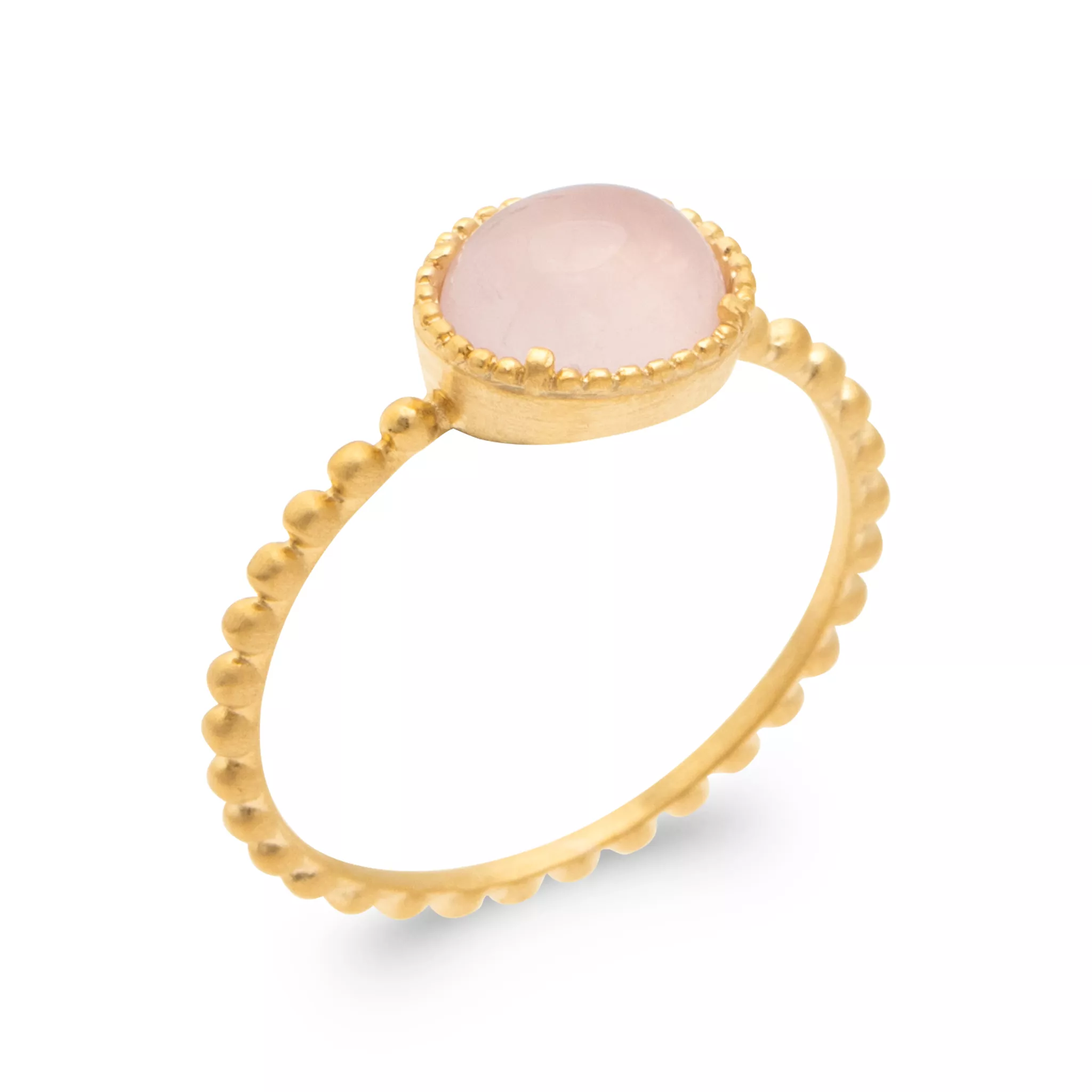 Bague Plaqué Or Neva Quartz Rose - Bague en Plaqué or - Bijoux en Vogue