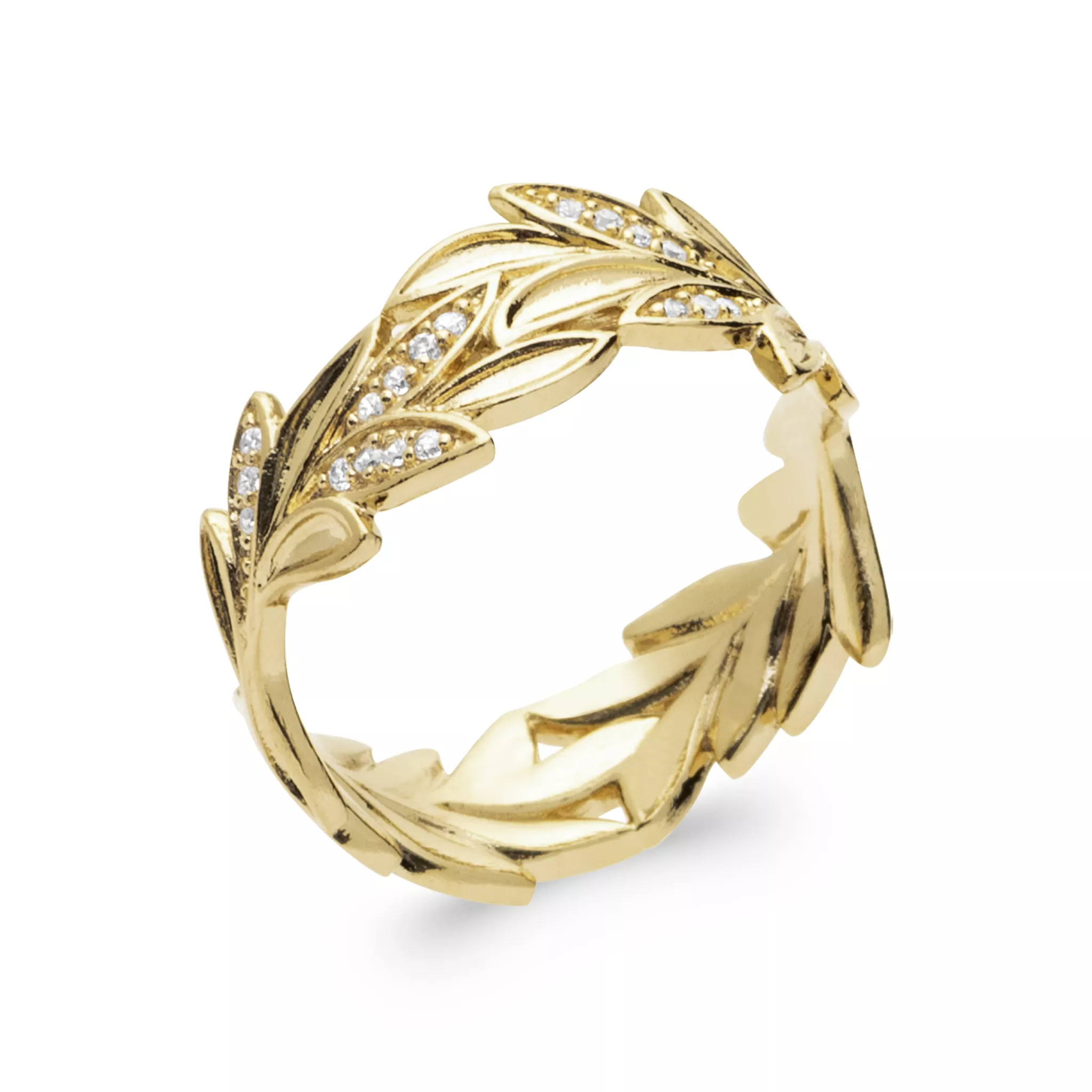 Bague Plaqué Or Almuth Zirconium Végétal - Bague en Plaqué or - Bijoux en Vogue