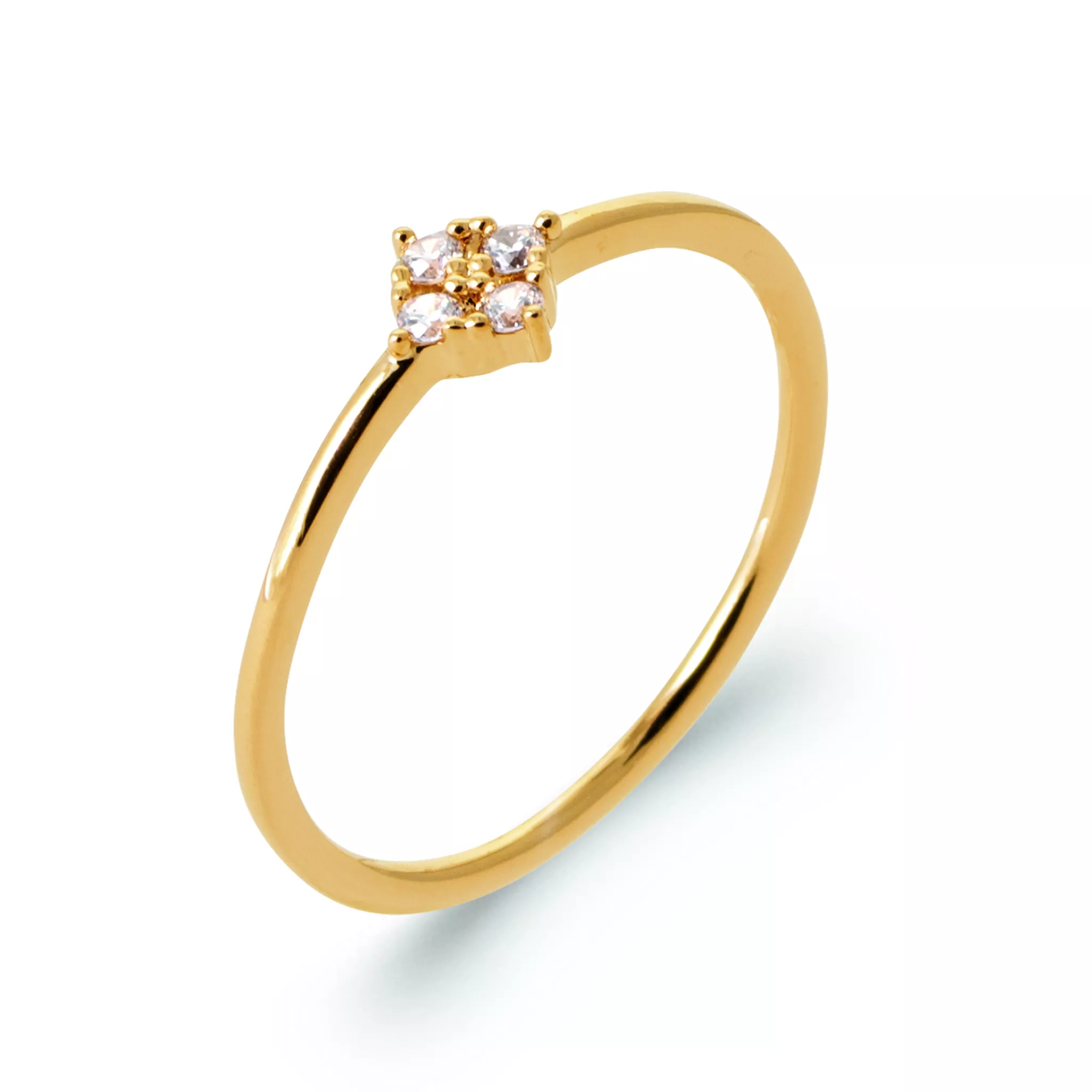 Bague Plaqué Or Florynne Zirconium Stacking Minimaliste - Bague en Plaqué or