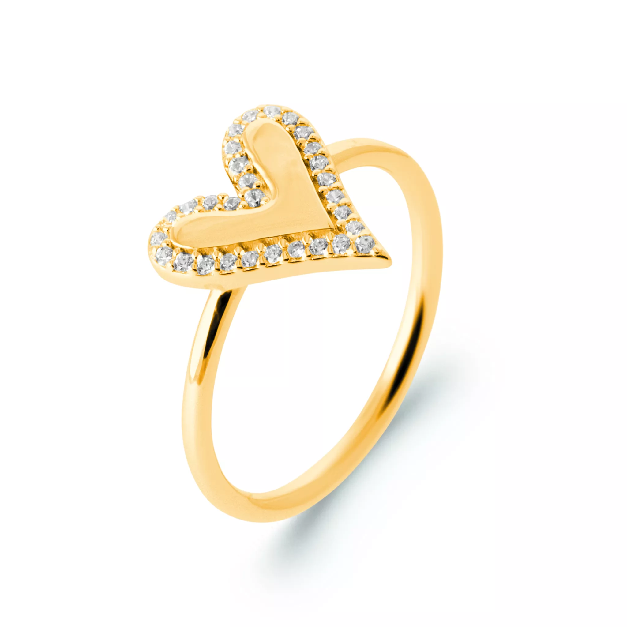 Bague Plaqué Or Urbanie Zirconium Coeurs Joaillerie - Bague en Plaqué or