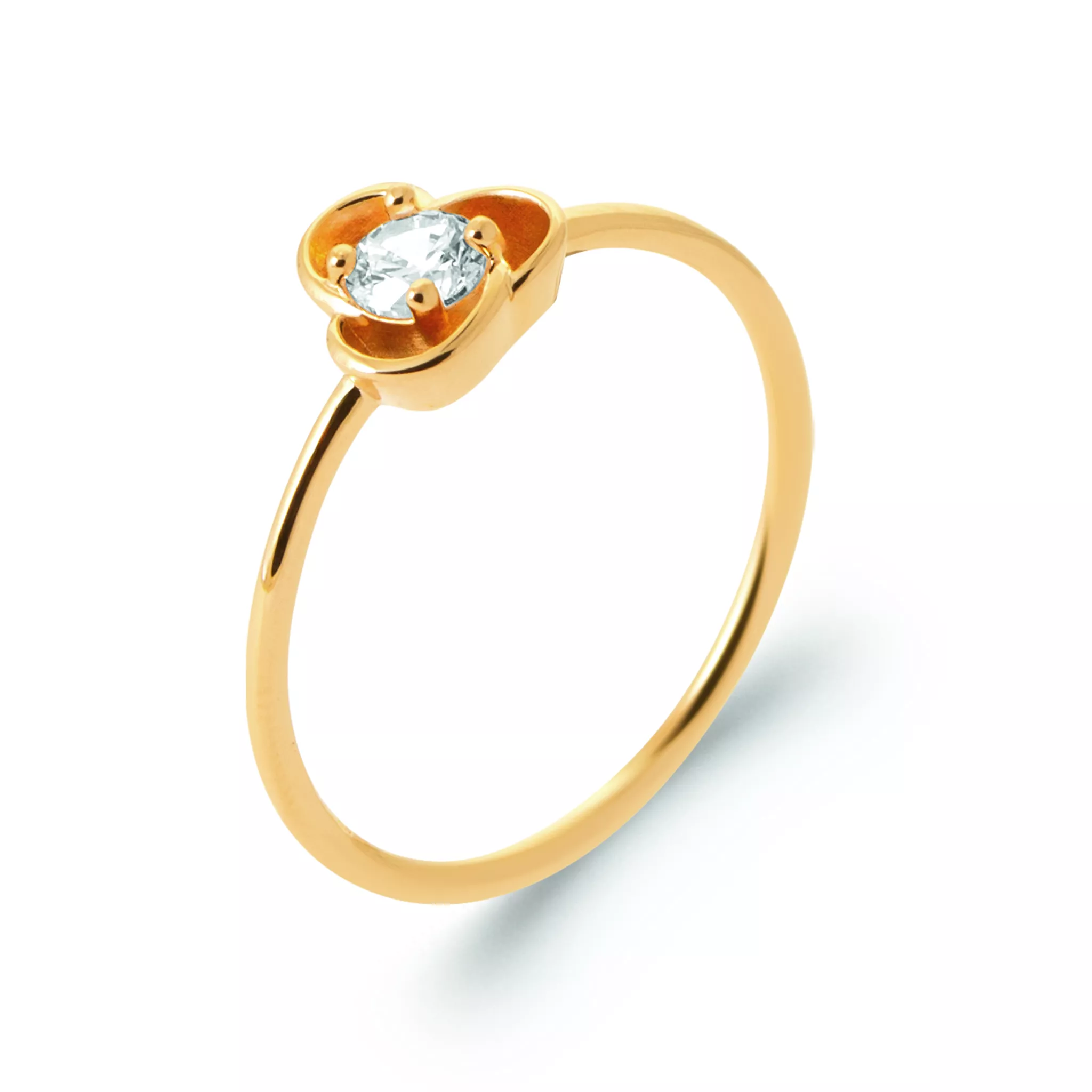 Bague Plaqué Or Molina Zirconium Figuratif Végétal Joaillerie - Bague en Plaqué or - Bijoux en Vogue