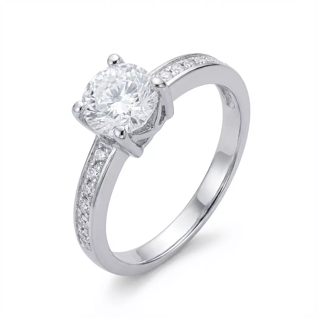 Bague Solitaire Argent Cleopatra Zirconium Joaillerie - Bague en Argent 925