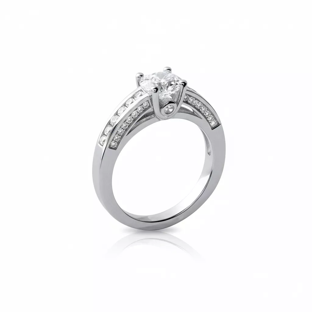 Bague Solitaire Argent Clemency Zirconium Joaillerie - Bague en Argent 925