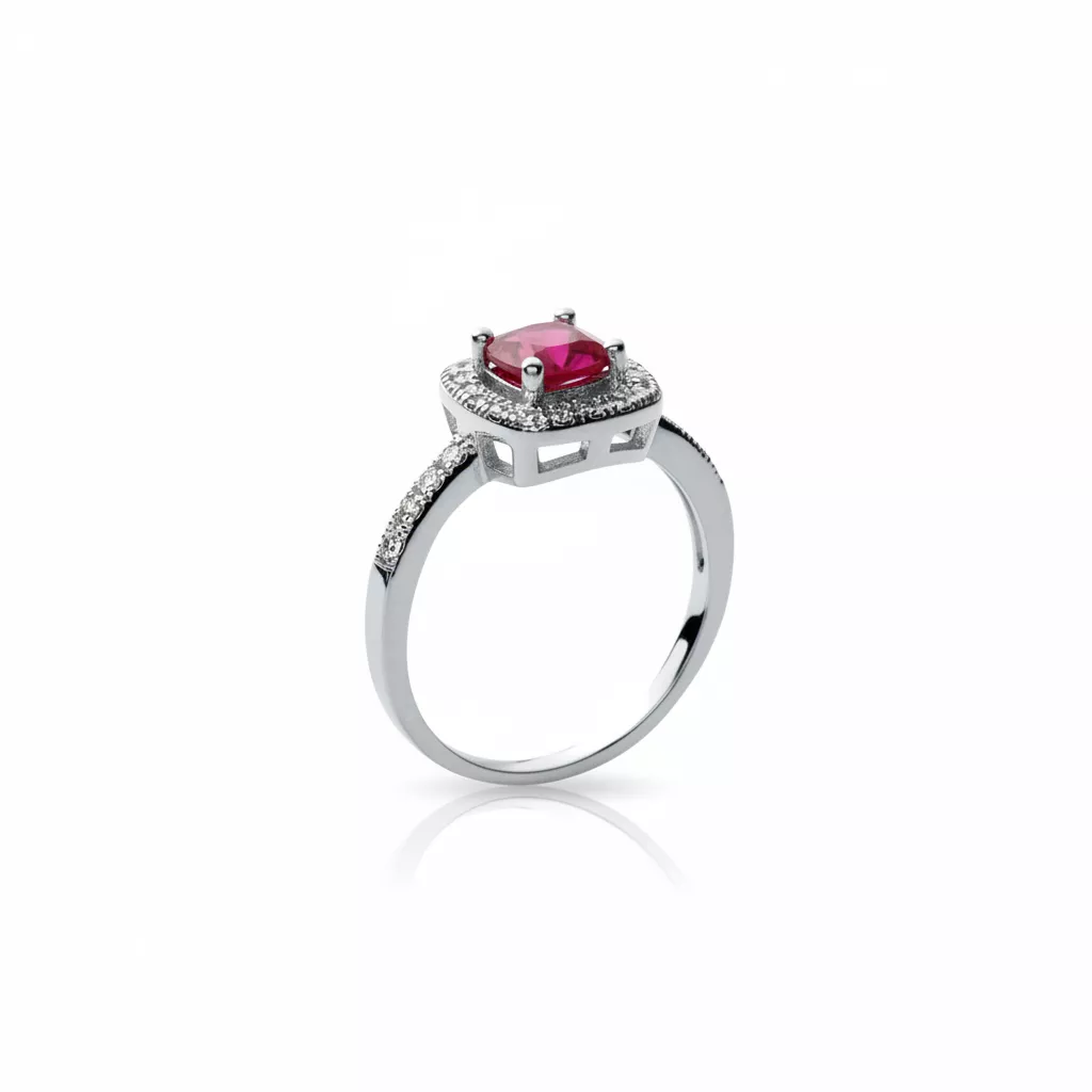 Bague Solitaire Argent Azzaddine Zirconium Joaillerie Entourage Couleurs - Bague en Argent 925