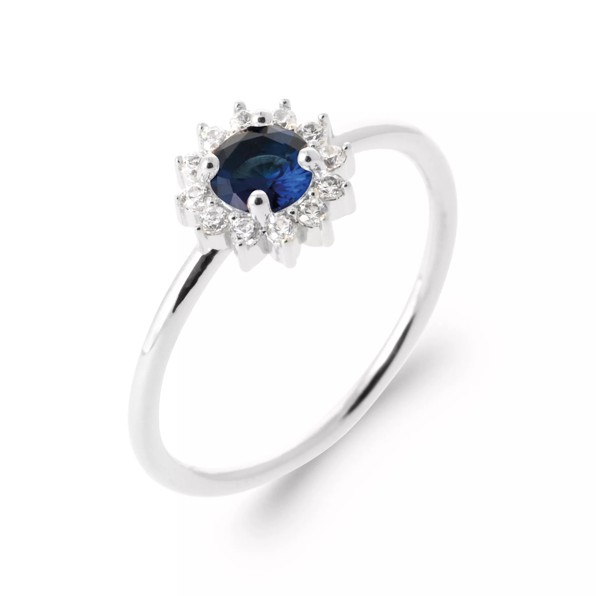 Bague Solitaire Argent Epouse Zirconium Joaillerie Entourage Couleurs - Bague en Argent 925