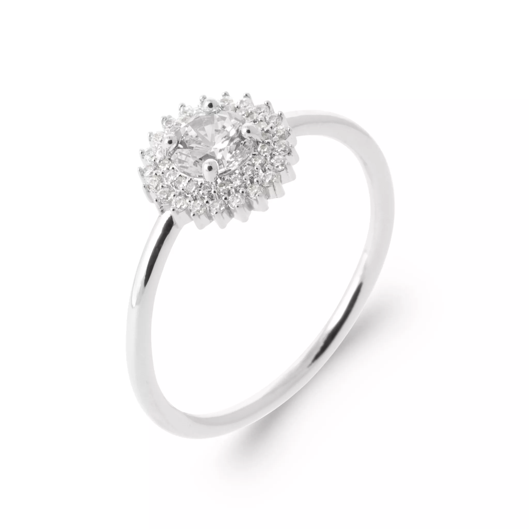 Bague Solitaire Argent Maxima Zirconium Joaillerie Entourage - Bague en Argent 925