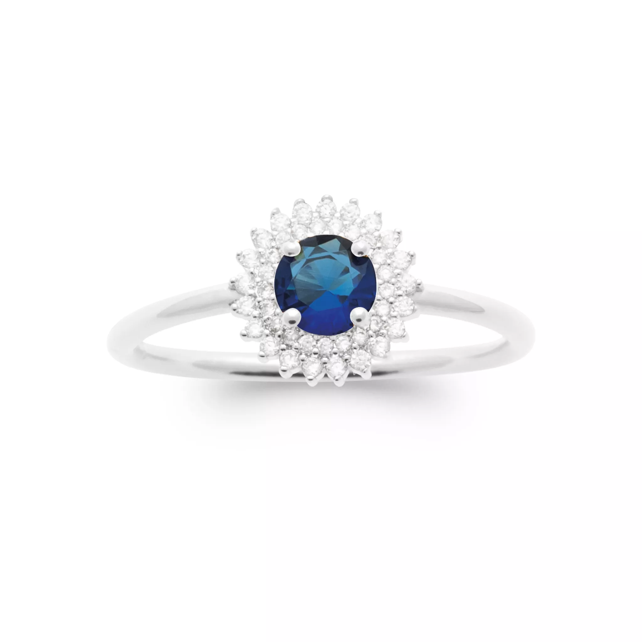 Bague Solitaire Argent Maxima Zirconium Joaillerie Entourage Couleurs - Bague en Argent 925