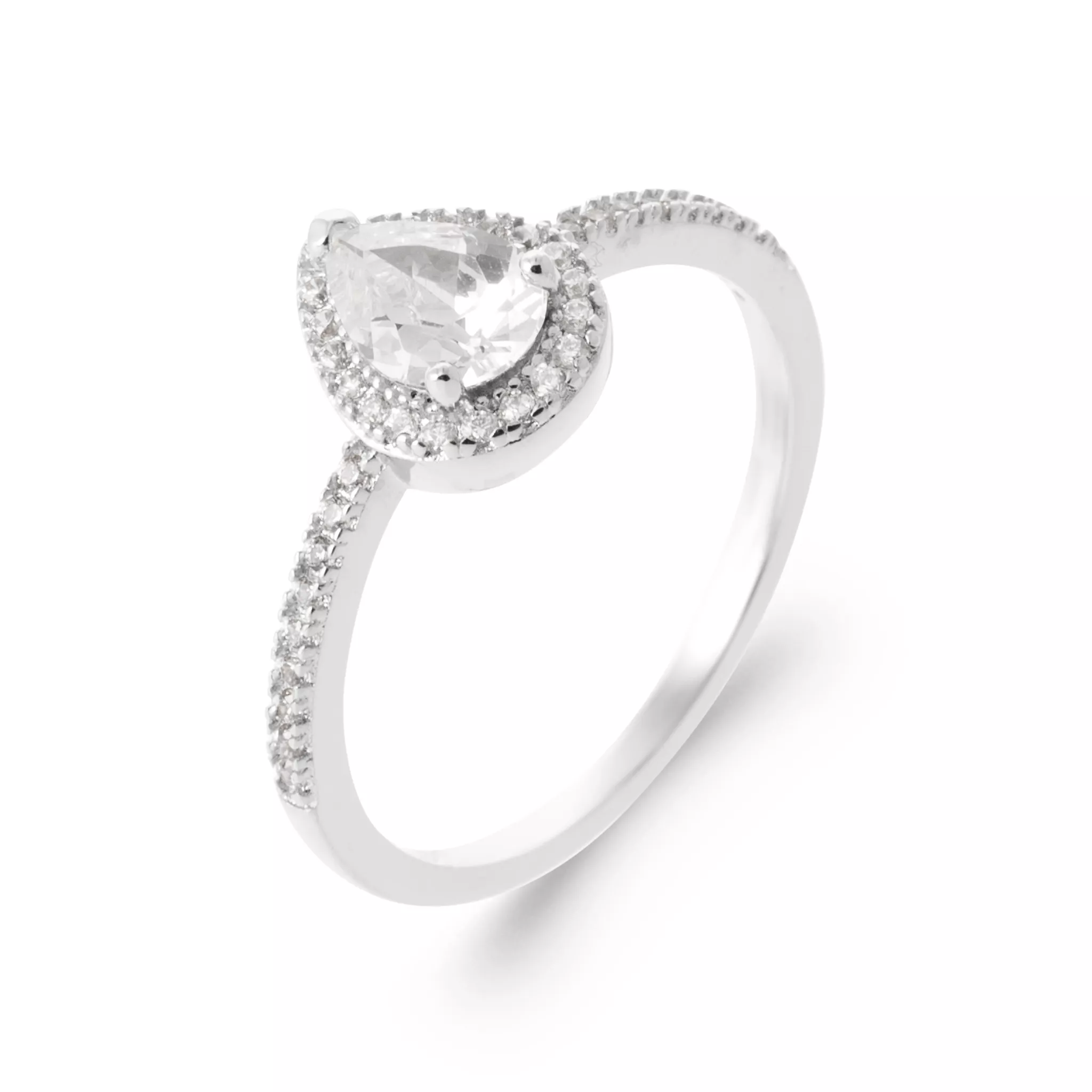 Bague Solitaire Argent Josiena Zirconium Joaillerie Entourage - Bague en Argent 925