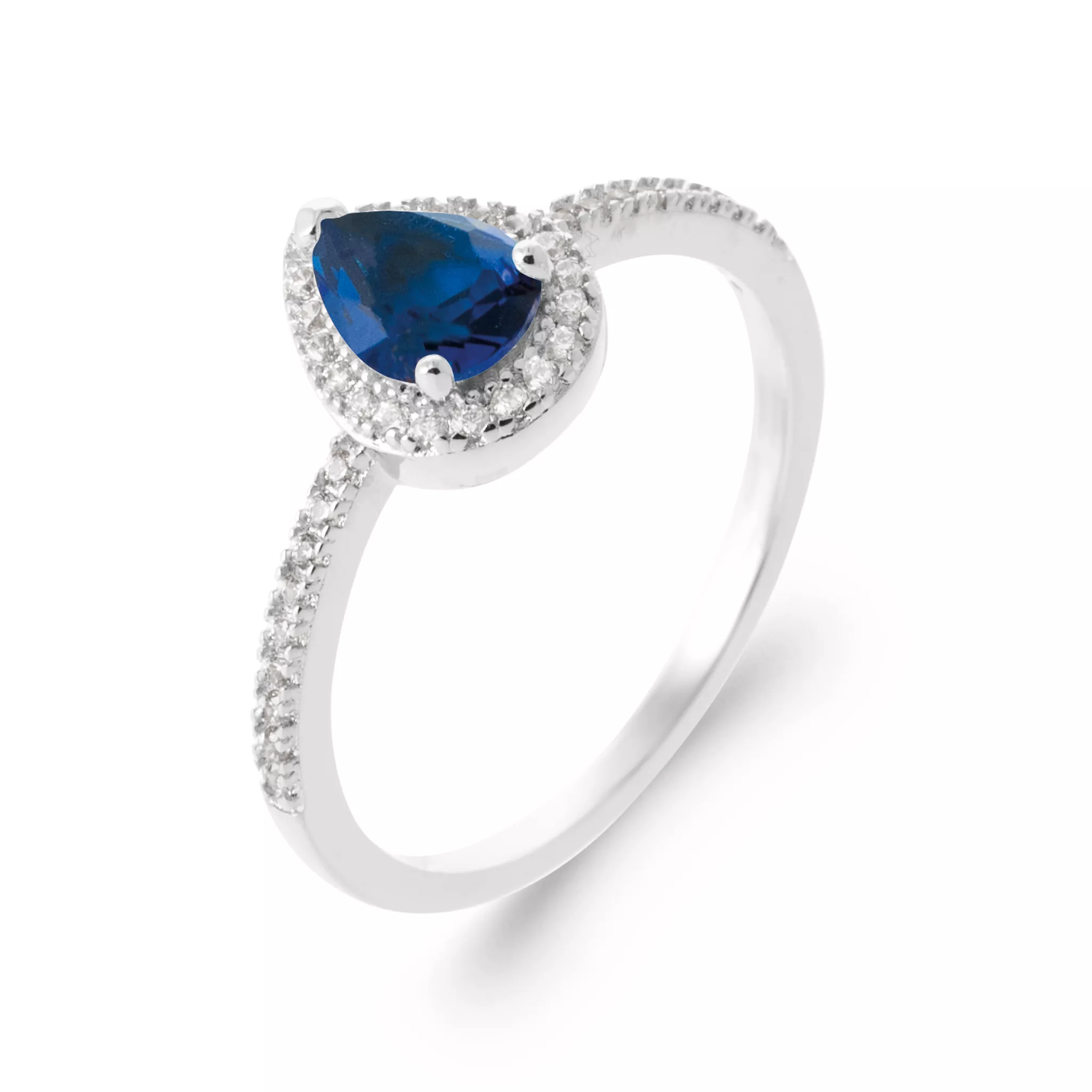 Bague Solitaire Argent Josiena Zirconium Joaillerie Entourage Couleurs - Bague en Argent 925