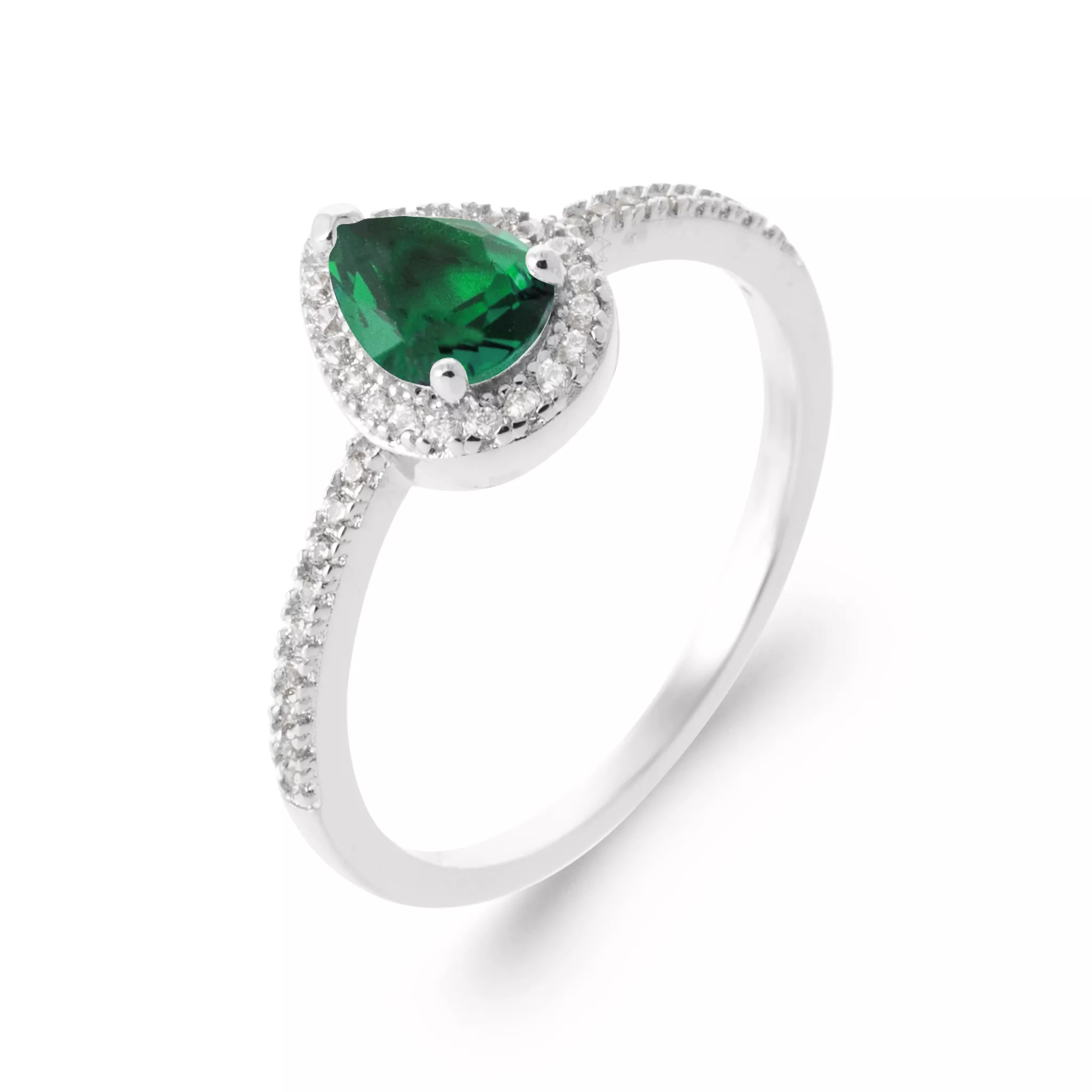 Bague Solitaire Argent Josiena Zirconium Joaillerie Entourage Couleurs - Bague en Argent 925