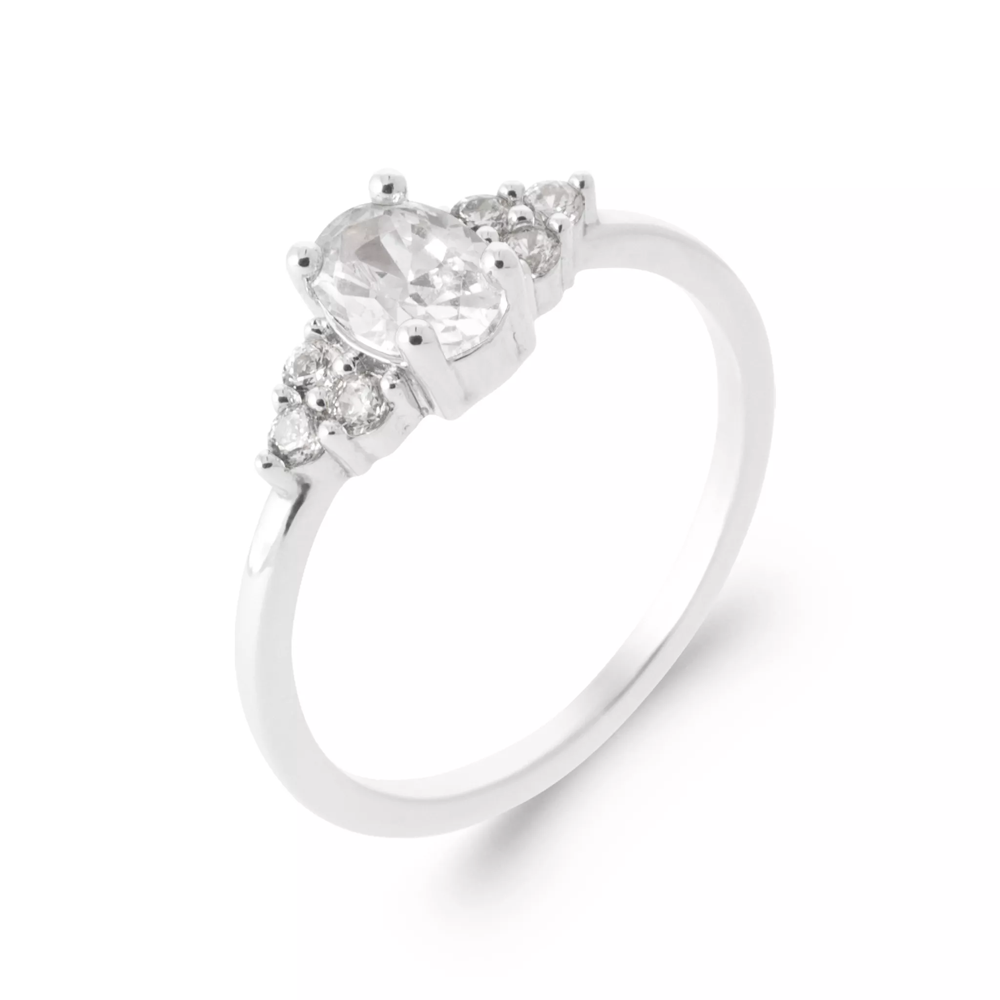 Bague Solitaire Argent Stefina Zirconium Joaillerie Entourage - Bague en Argent 925