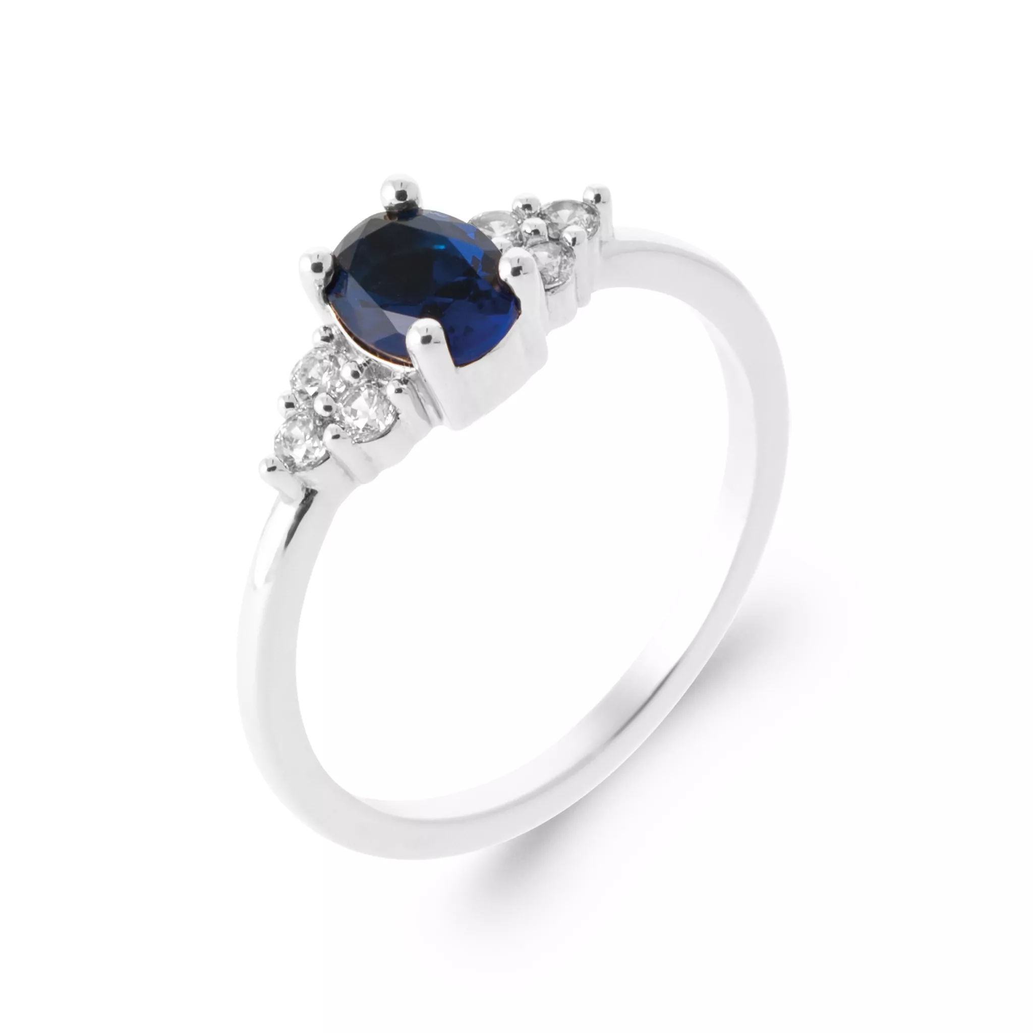 Bague Solitaire Argent Stefina Zirconium Joaillerie Entourage Couleurs - Bague en Argent 925
