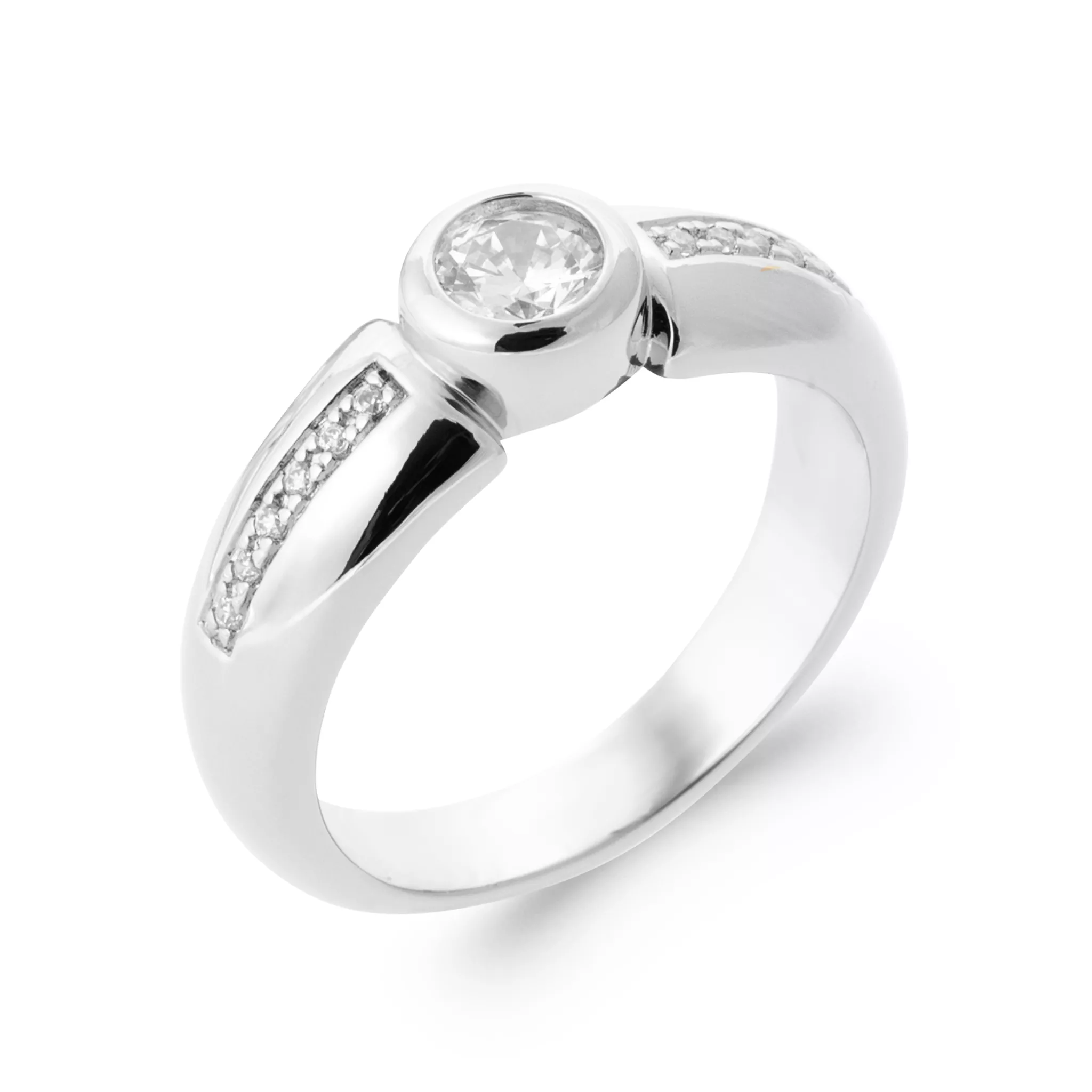 Bague Solitaire Argent Fiorence Zirconium Joaillerie - Bague en Argent 925