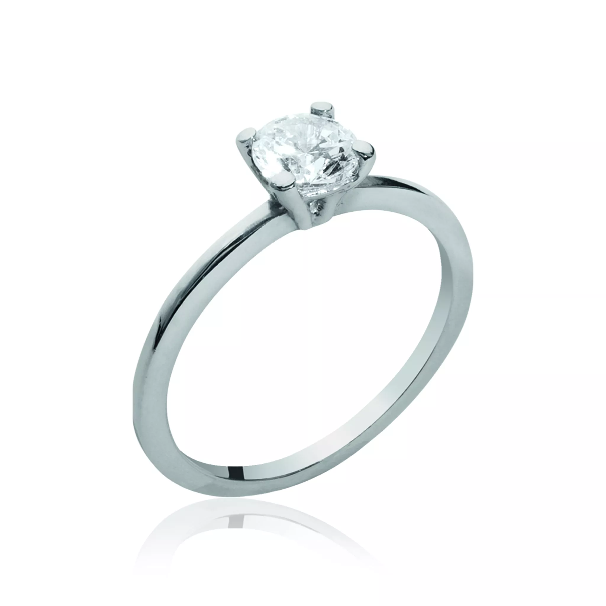 Bague Solitaire Argent Letha Zirconium Joaillerie - Bague en Argent 925 - Bijoux en Vogue
