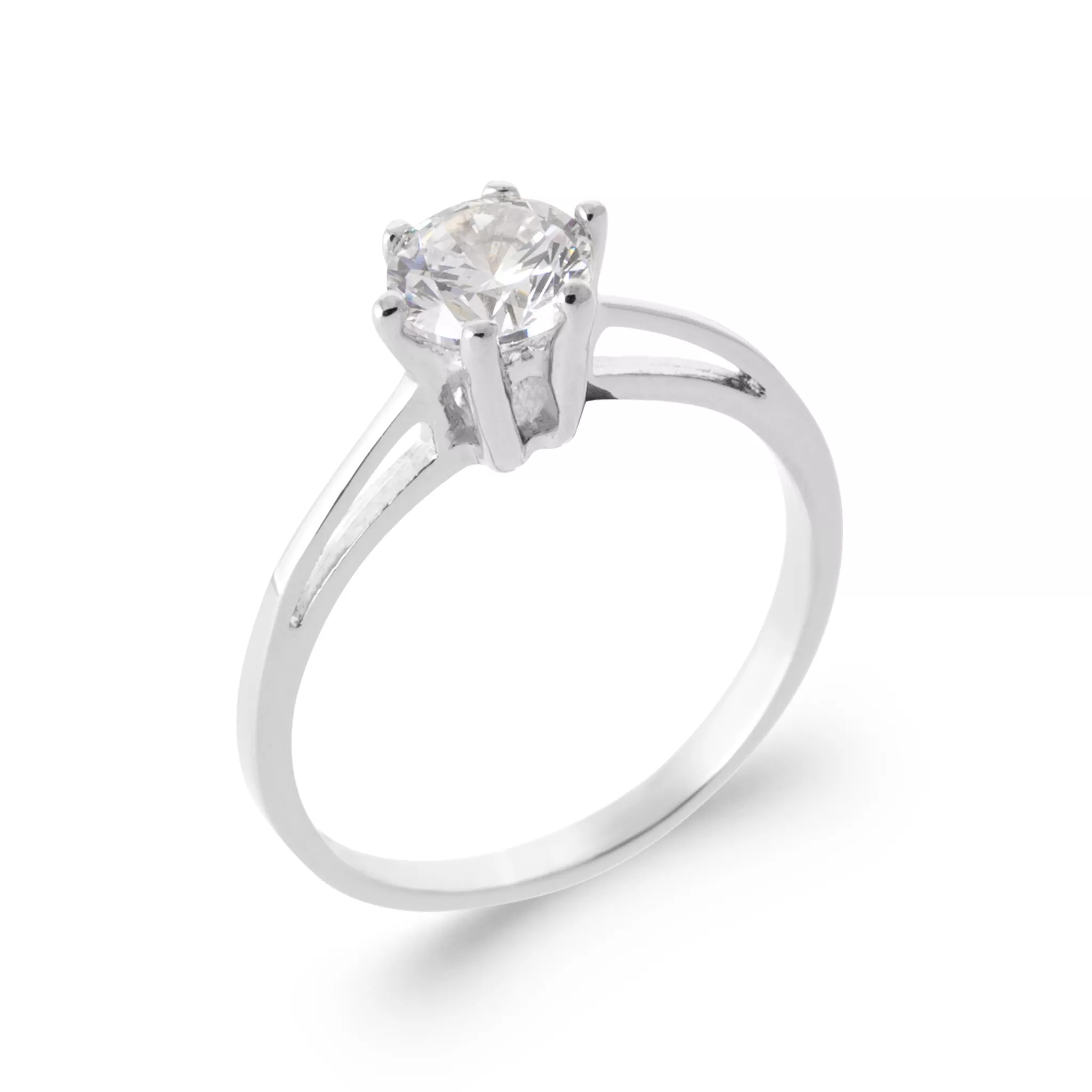 Bague Solitaire Argent Ahmana Zirconium Joaillerie - Bague en Argent 925 - Bijoux en Vogue