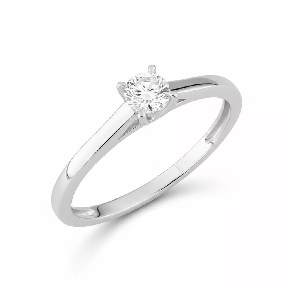 Bague Solitaire Or Blanc Gigetta Diamant - Bague en Or 375 9k - Bijoux en Vogue