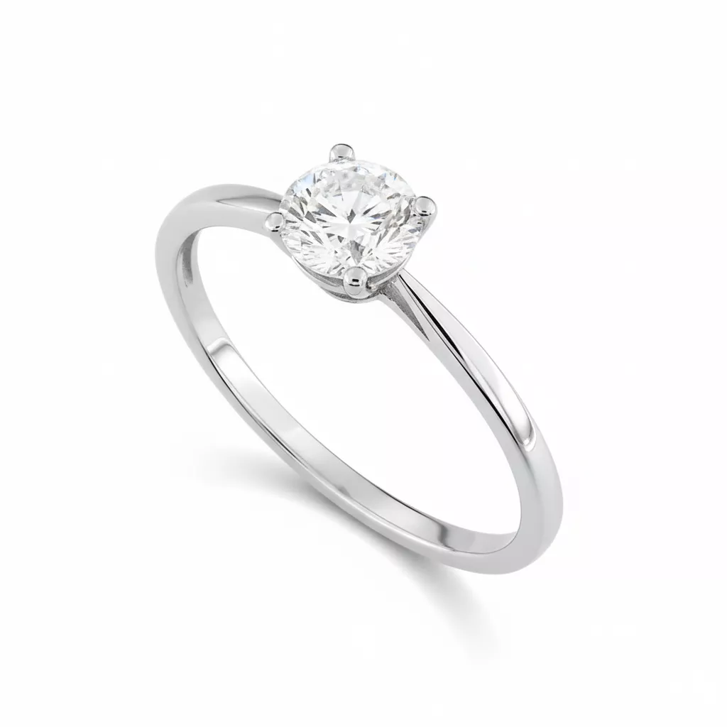 Bague Solitaire Or Blanc Vicktorija Zirconium - Bague en Or 375 9k - Bijoux en Vogue