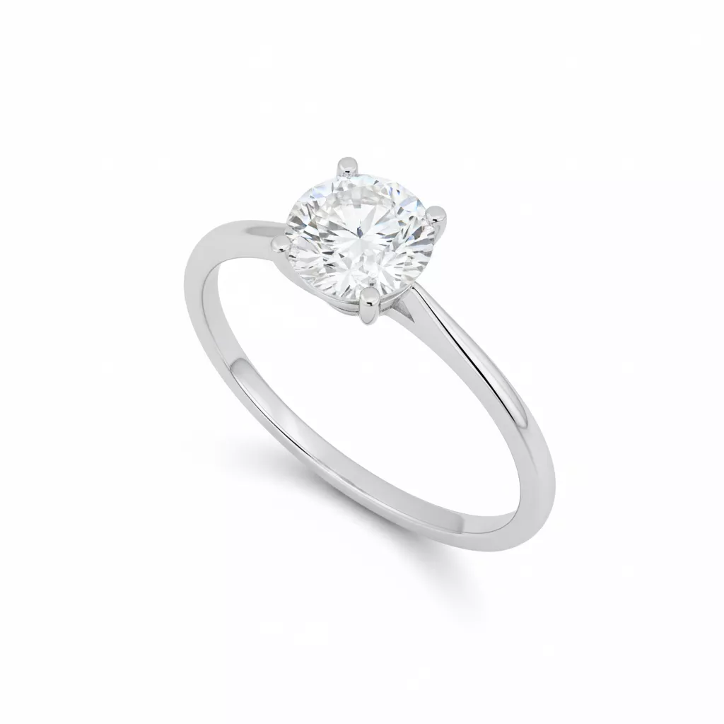 Bague Solitaire Or Blanc Brahma Zirconium - Bague en Or 375 9k - Bijoux en Vogue