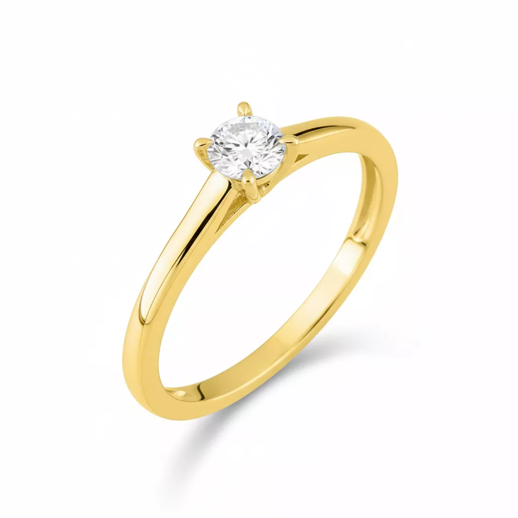 Bague Solitaire Or Djihan Diamant - Bague en Or 375 9k - Bijoux en Vogue