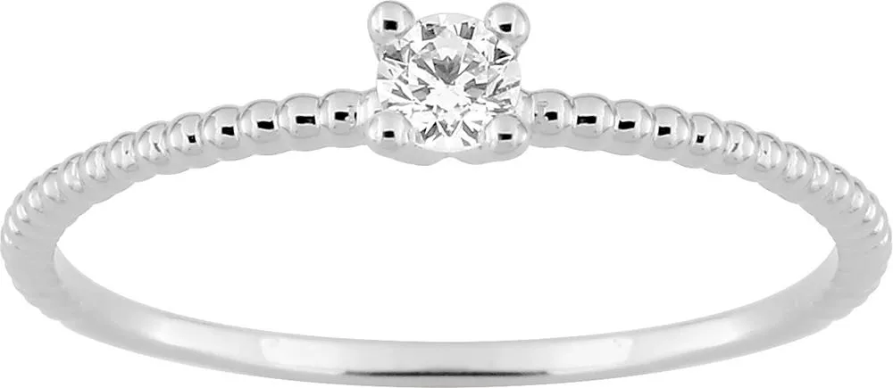 Bague Solitaire Or Blanc Ranga Diamant - Bague en Or 750 18k - Bijoux en Vogue