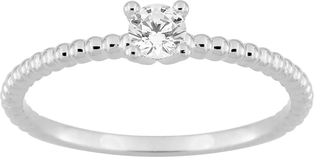 Bague Solitaire Or Blanc Phiippine Diamant - Bague en Or 750 18k - Bijoux en Vogue