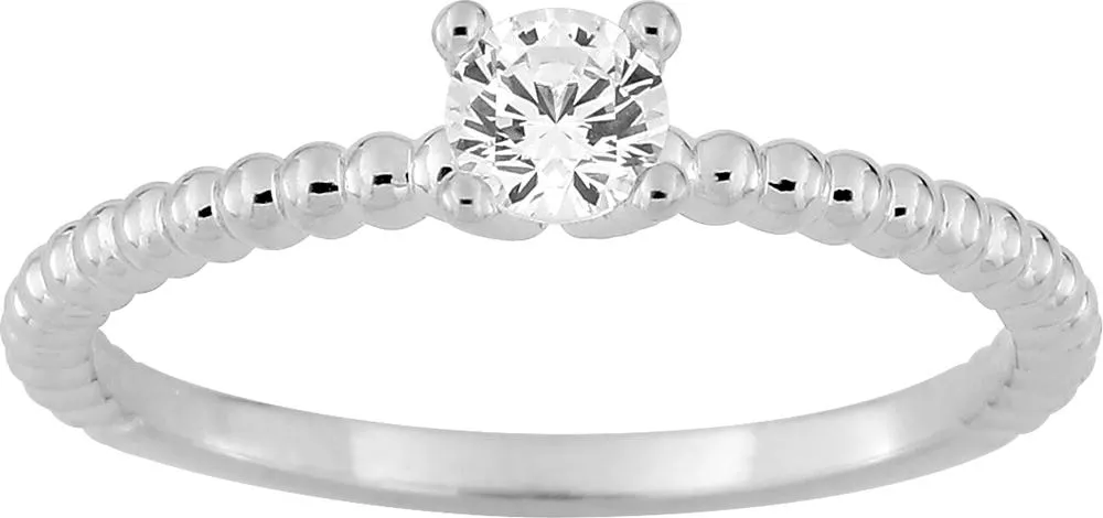 Bague Solitaire Or Blanc Allissar Diamant - Bague en Or 750 18k - Bijoux en Vogue