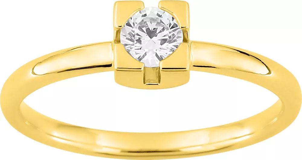 Bague Solitaire Or Mmonique Diamant - Bague en Or 750 18k - Bijoux en Vogue
