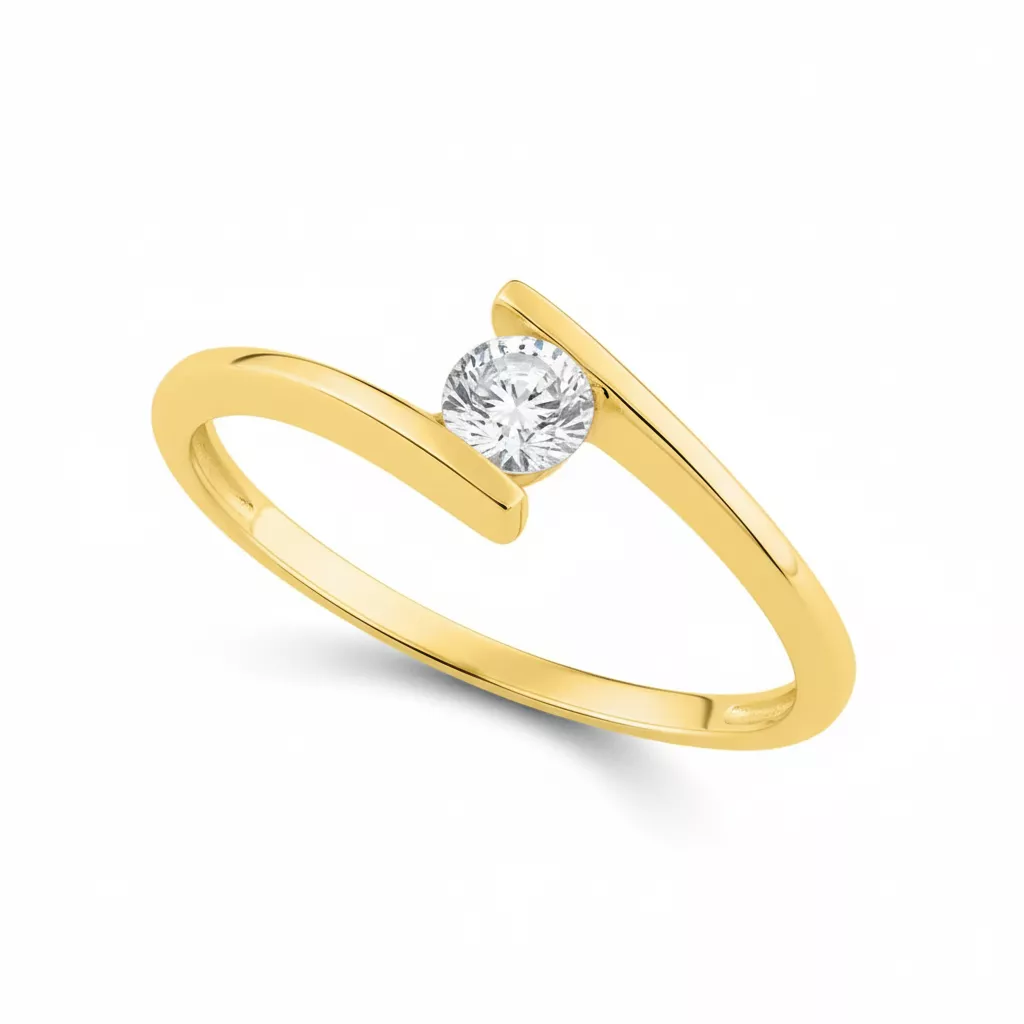 Bague Solitaire Or Zacharia Zirconium - Bague en Or 750 18k - Bijoux en Vogue
