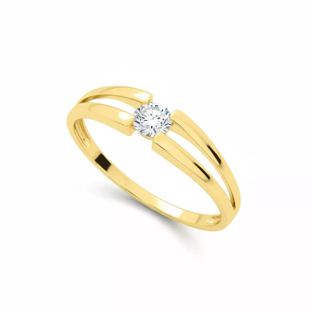 Bague Solitaire Or Todelle Zirconium - Bague en Or 750 18k - Bijoux en Vogue