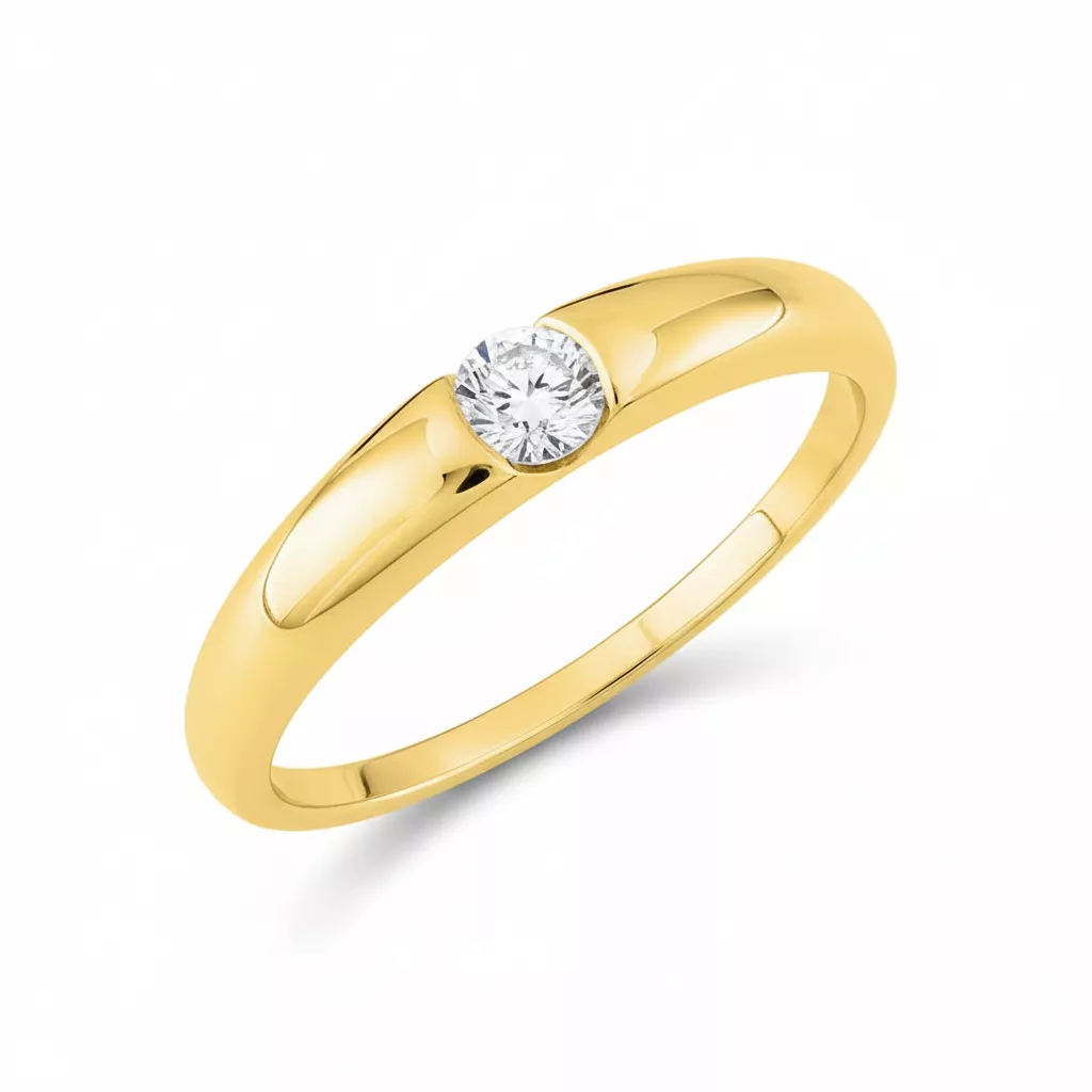 Bague Solitaire Or Djurdjura Zirconium - Bague en Or 750 18k - Bijoux en Vogue