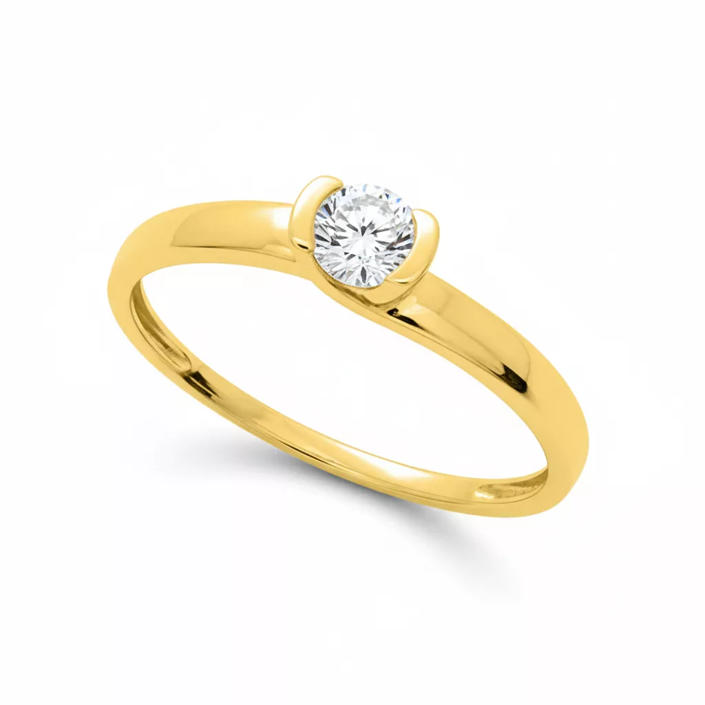 Bague Solitaire Or Vumindaba Zirconium - Bague en Or 750 18k - Bijoux en Vogue