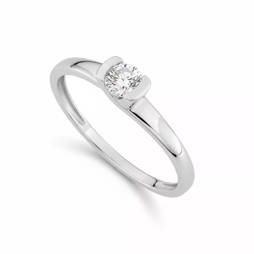 Bague Solitaire Or Teenanda Zirconium - Bague en Or 750 18k - Bijoux en Vogue