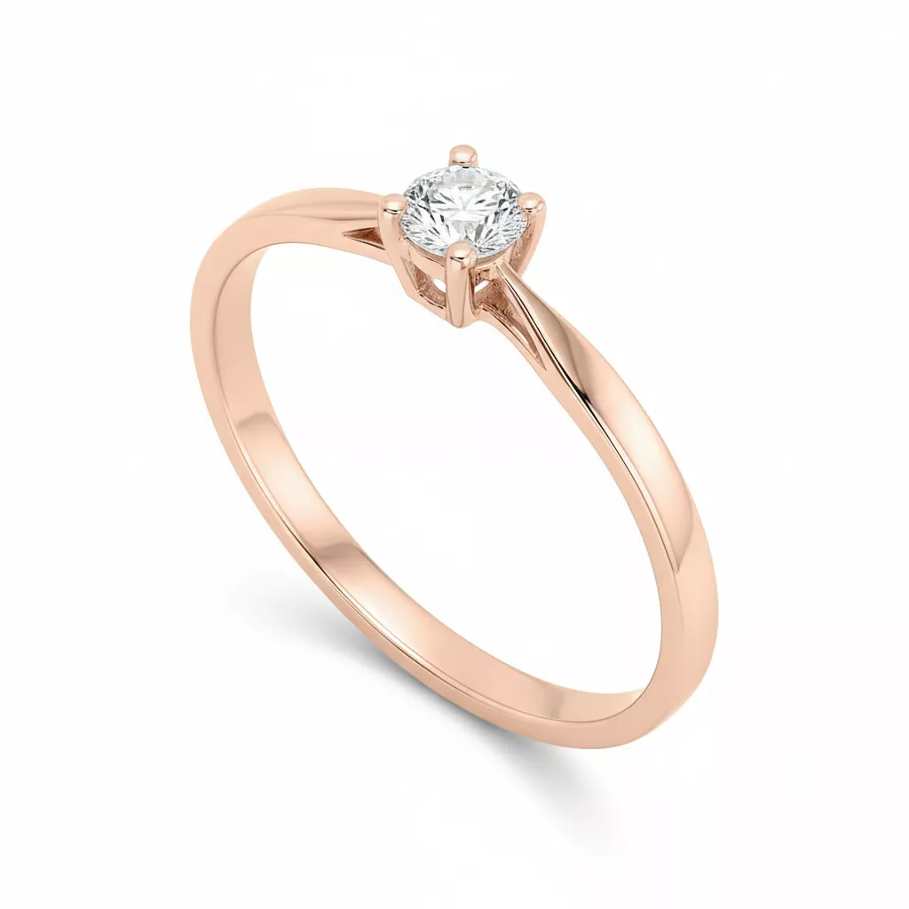 Bague Solitaire Or Rose Pierremarie Diamant - Bague en Or 750 18k - Bijoux en Vogue