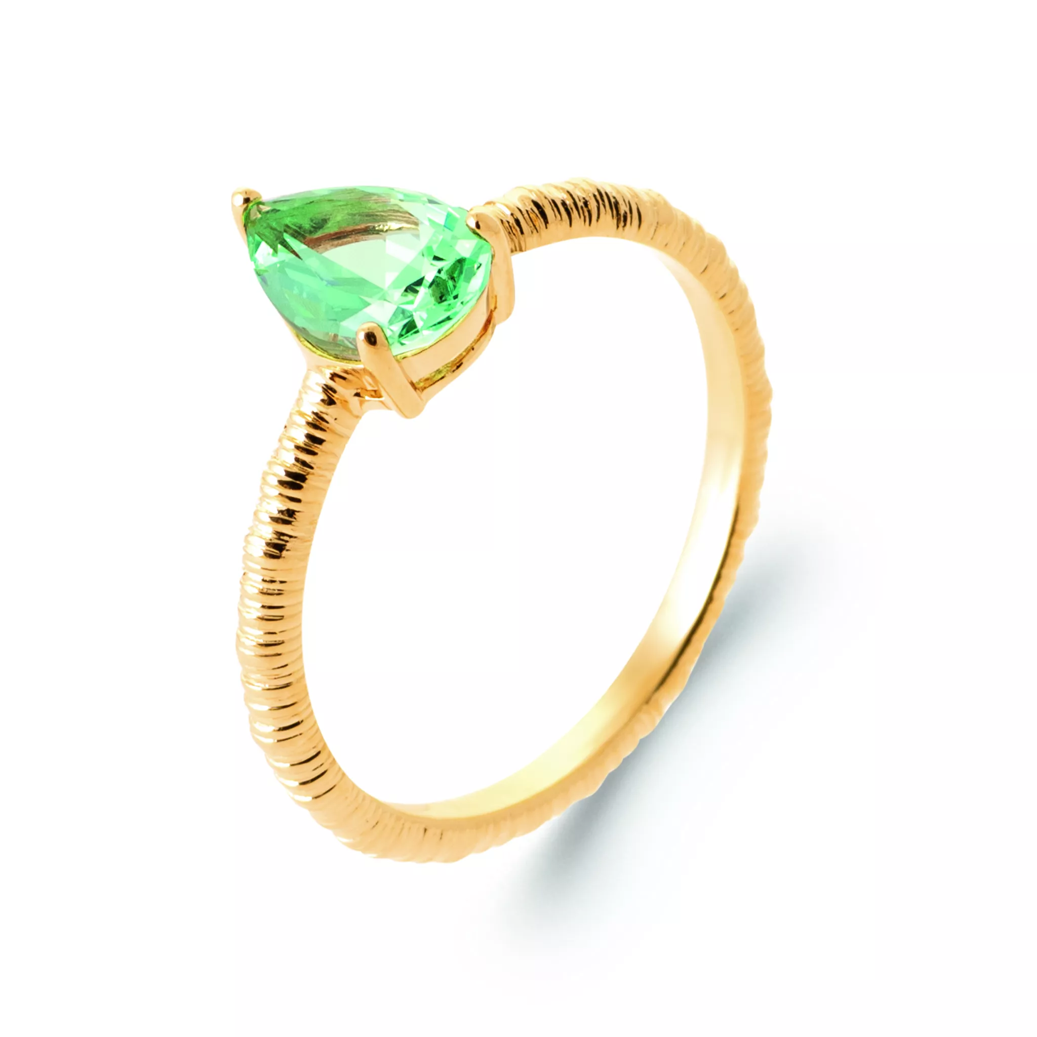 Bague Solitaire Plaqué Or Joaillerie Texturé Couleurs