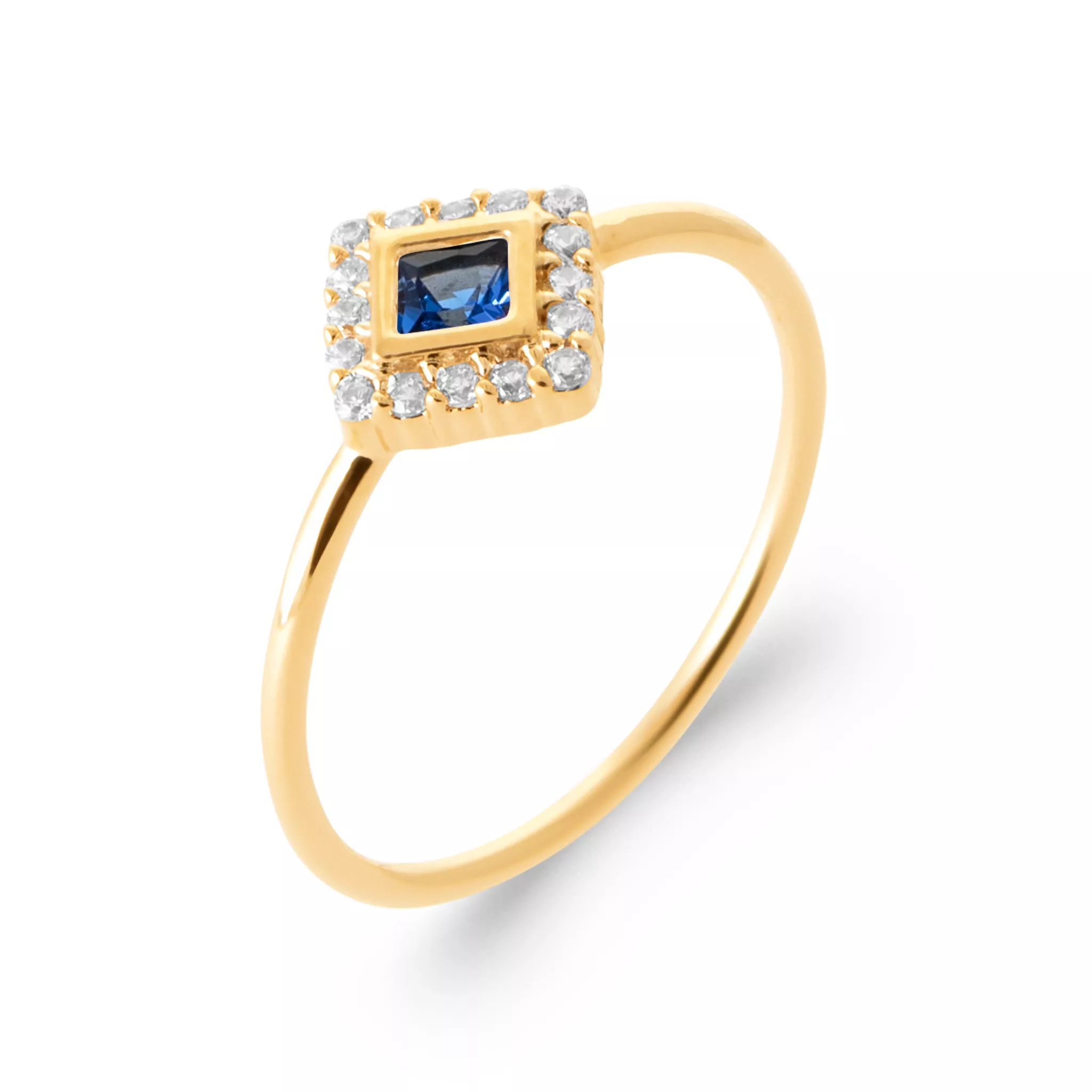 Bague Solitaire Plaqué Or Pavlica Zirconium Joaillerie Entourage Couleurs - Bague en Plaqué or - Bijoux en Vogue