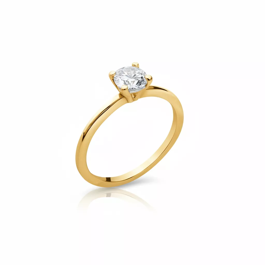 Bague Solitaire Plaqué Or Isminie Zirconium Joaillerie - Bague en Plaqué or - Bijoux en Vogue