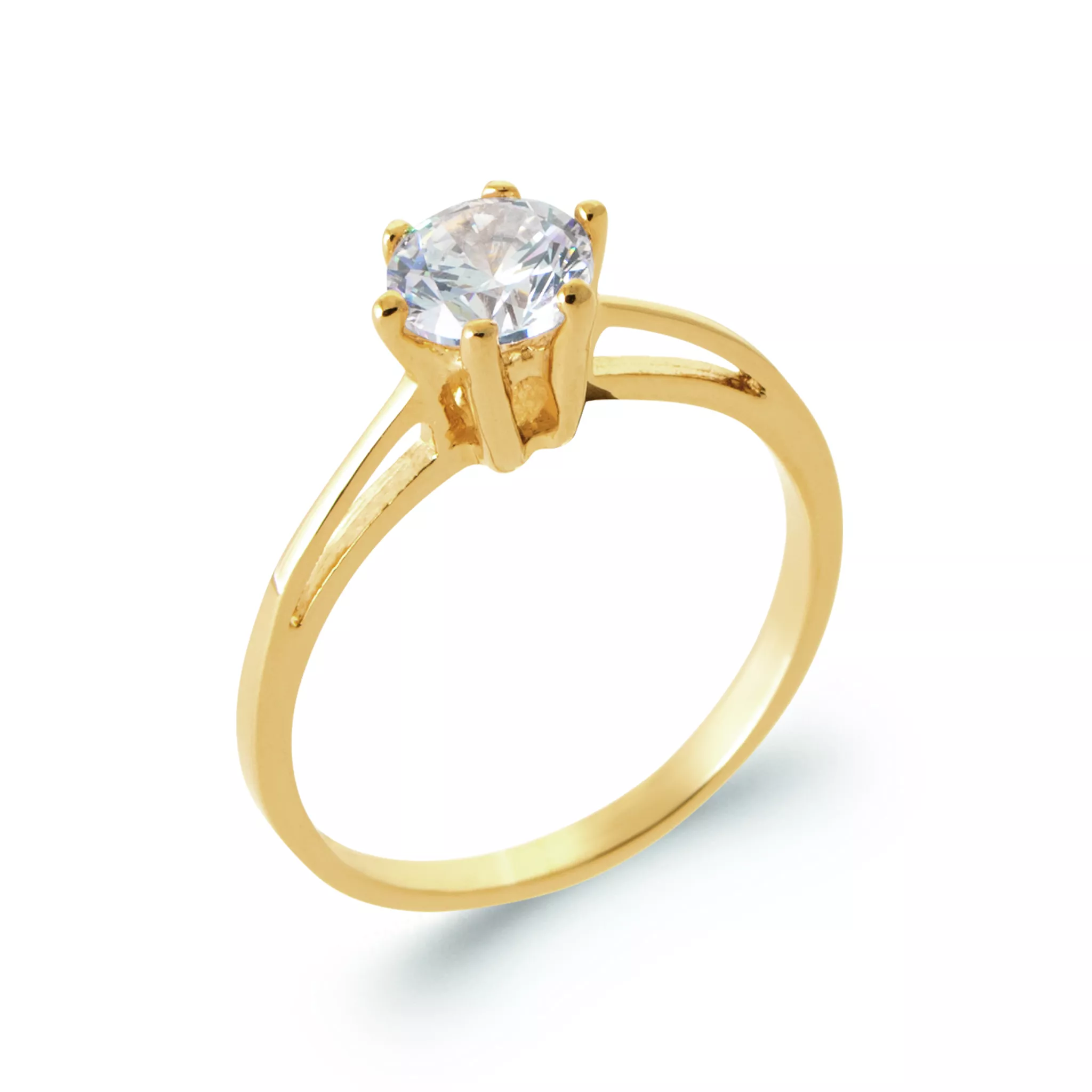Bague Solitaire Plaqué Or Bonie Zirconium Joaillerie - Bague en Plaqué or - Bijoux en Vogue