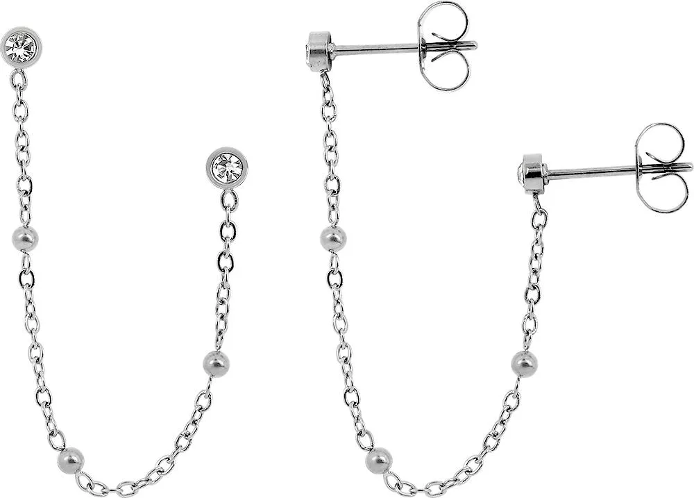 Boucles d'oreilles Acier Abla Cristal - Boucles d'oreilles en Acier - Bijoux en Vogue