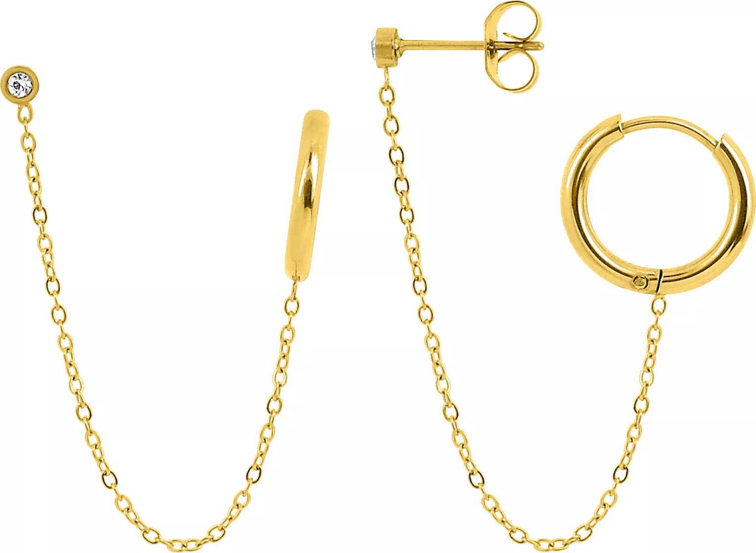 Boucles d'oreilles Acier Doré Taisia Cristal - Boucles d'oreilles en Acier - Bijoux en Vogue