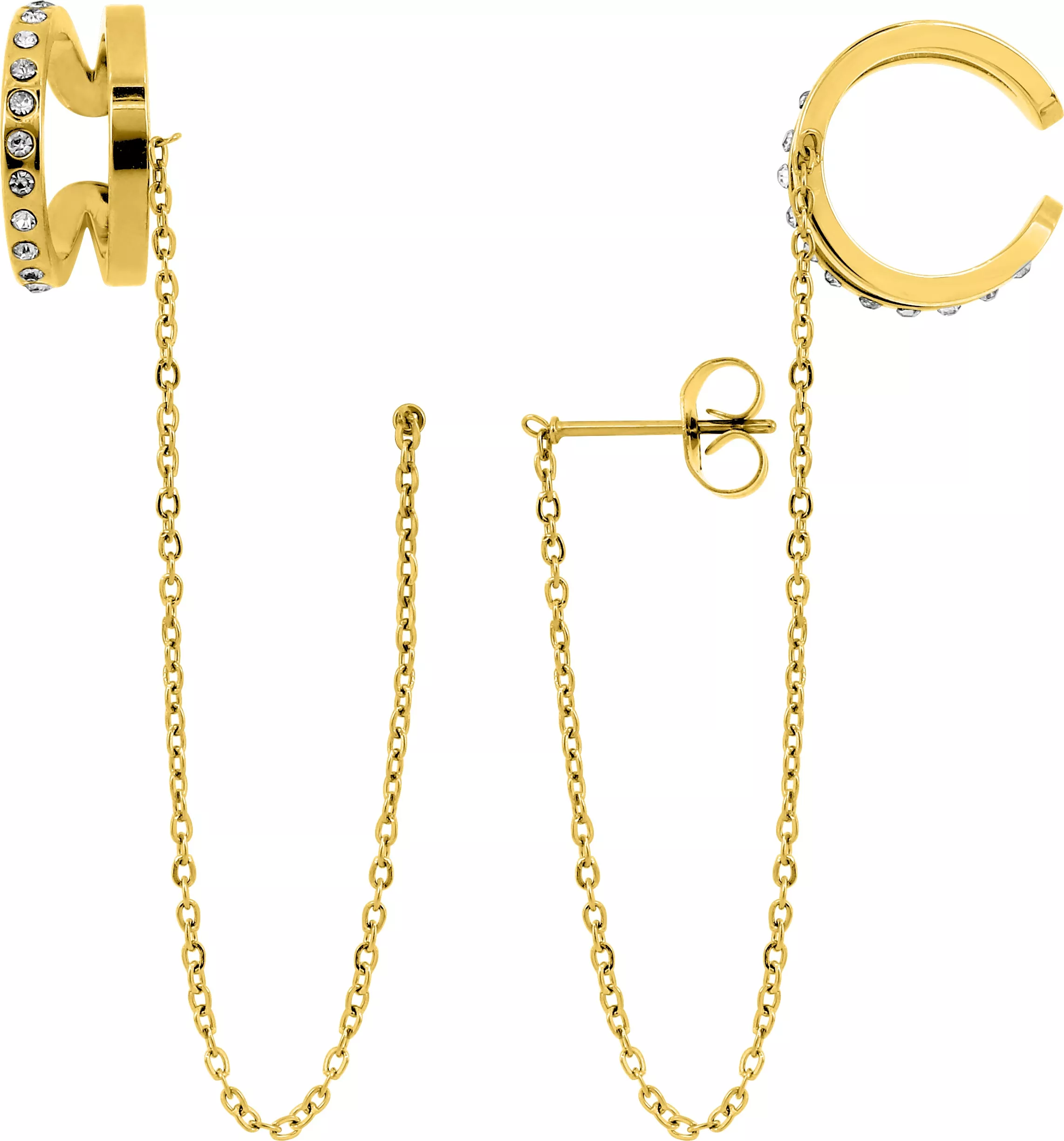 Boucles d'oreilles Acier Doré Sidoine Cristal - Boucles d'oreilles en Acier - Bijoux en Vogue