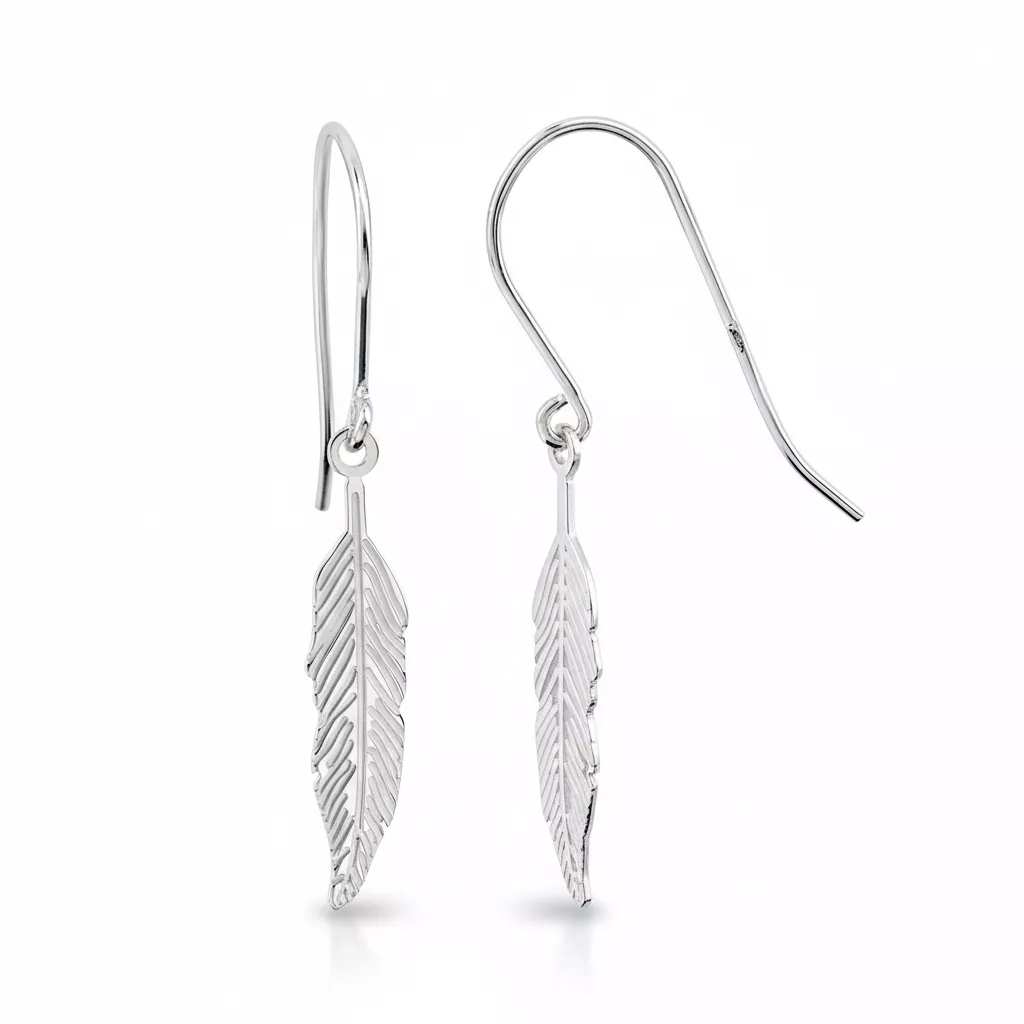 Boucles d'oreilles Argent Willine Plume - Boucles d'oreilles en Argent 925 - Bijoux en Vogue