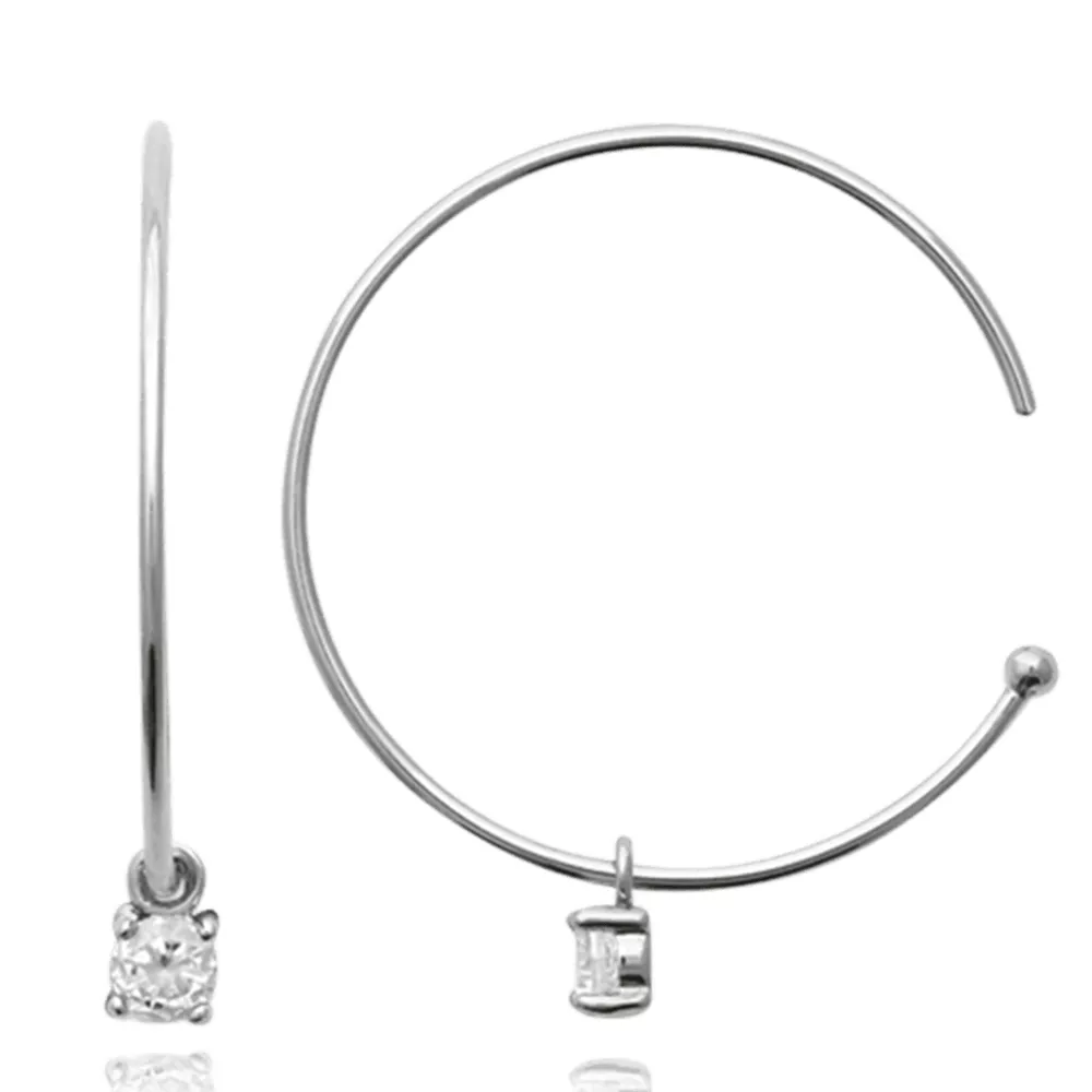 Boucles d'oreilles argent 925 Boudraa Strass - Boucles d'oreilles en Argent 925 - Bijoux en Vogue