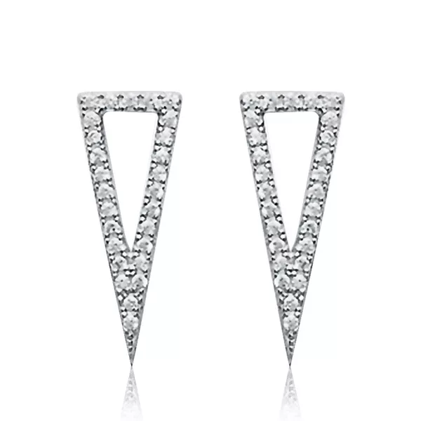 Boucles D'oreilles Argent Juana Scalène Strass Géométrique - Boucles d'oreilles en Argent 925 - Bijoux en Vogue