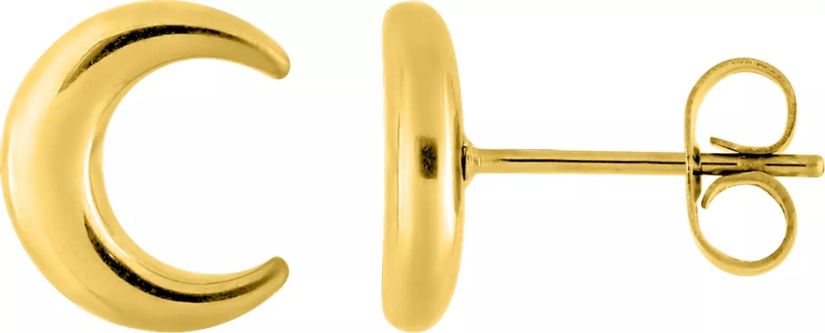 Boucles d'oreilles Clous Acier Doré Affsaneh Lune - Boucles d'oreilles en Acier - Bijoux en Vogue