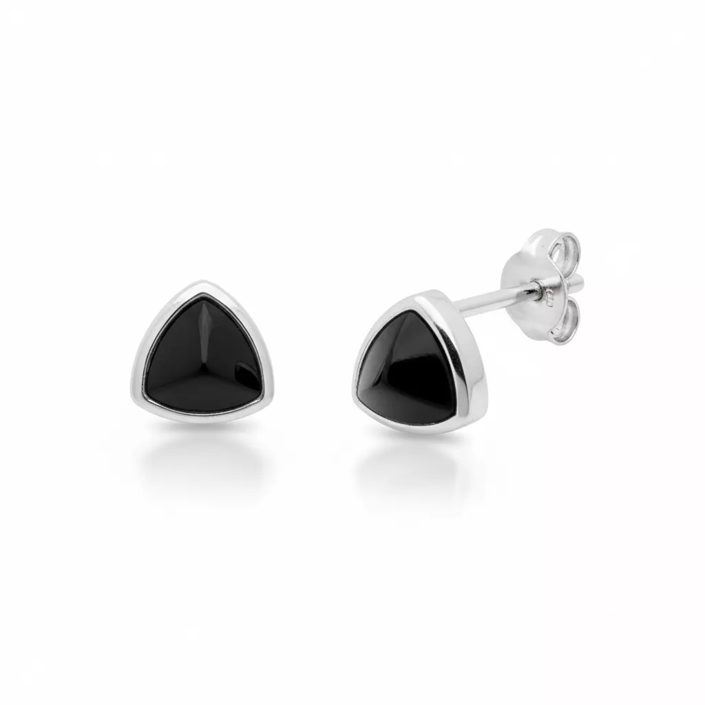 Boucles d'oreilles Clous Argent Favuzia Agate Noir Couleurs - Boucles d'oreilles en Argent 925 - Bijoux en Vogue