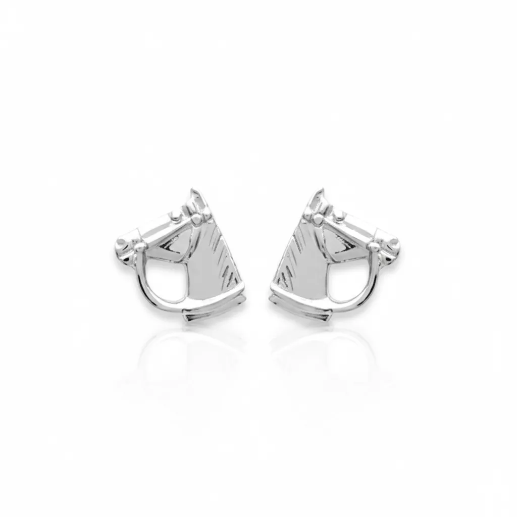 Boucles d'oreilles Clous Afi Fille Argent Cheval - Boucles d'oreilles en Argent 925 - Bijoux en Vogue