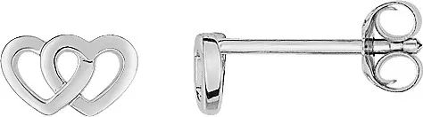 Boucles d'oreilles Clous Argent Embisa Coeur Entrelacé - Boucles d'oreilles en Argent 925